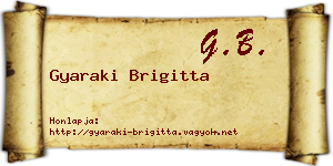 Gyaraki Brigitta névjegykártya